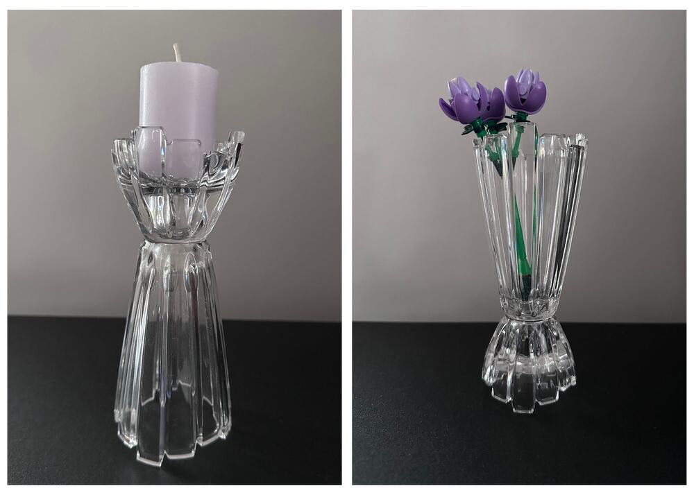Vintage GORHAM Crystal Glass Candlestick Holder/Vase German Acapella Votive